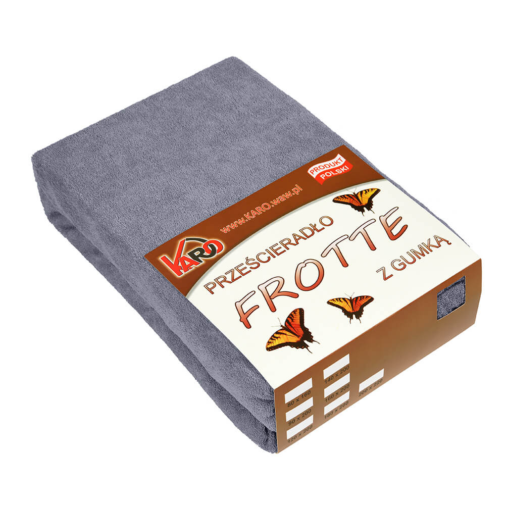 

Prześcieradło frotte z gumką 120x200 grafitowe 070