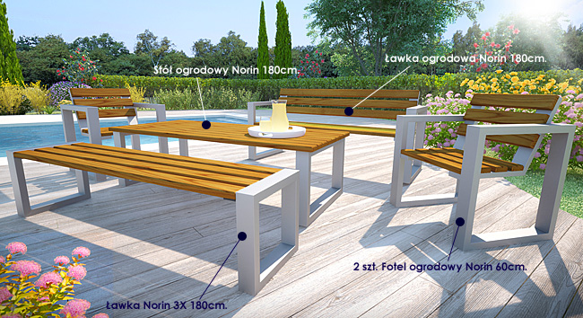 Drewniany == ZESTAW MEBLI OGRODOWYCH Modny KOMPLET Producent Elior