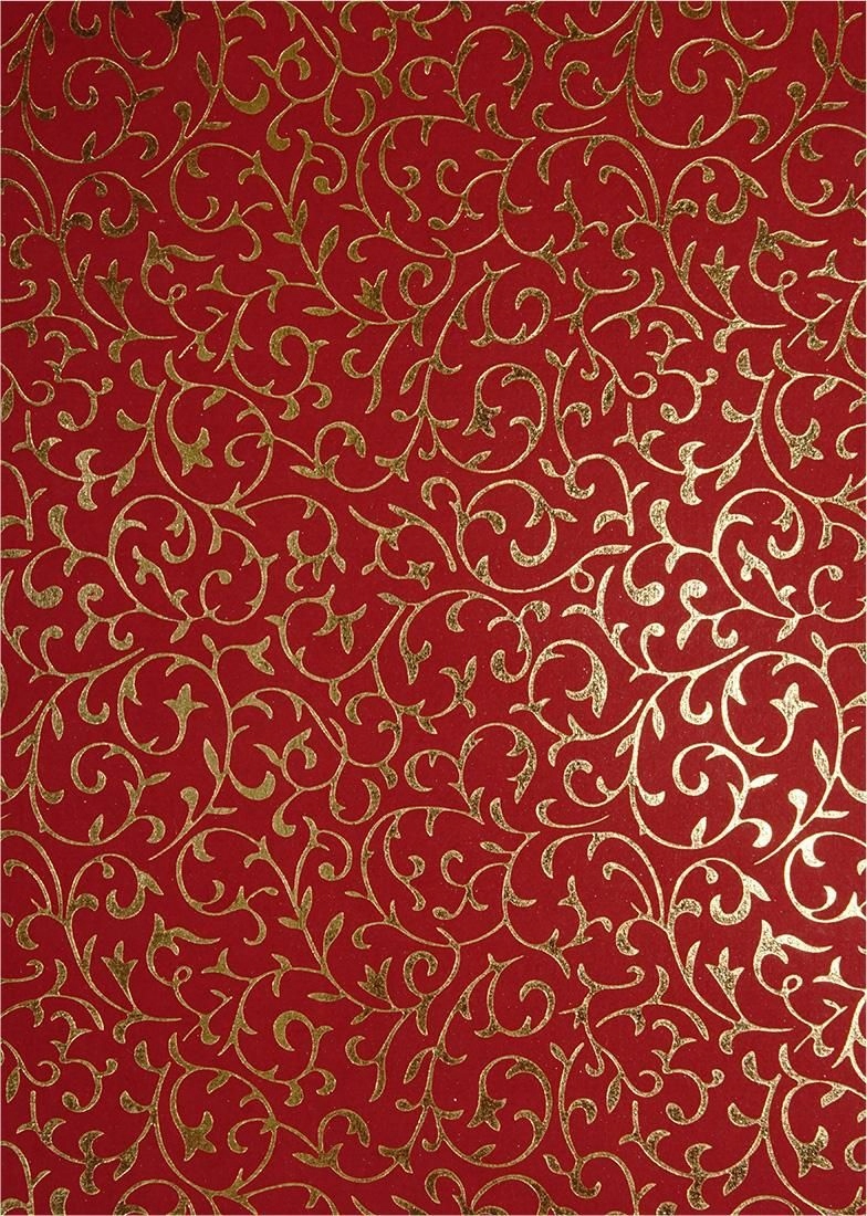 

Papier ozdobny czerwony koronka złota 18x25 5szt.