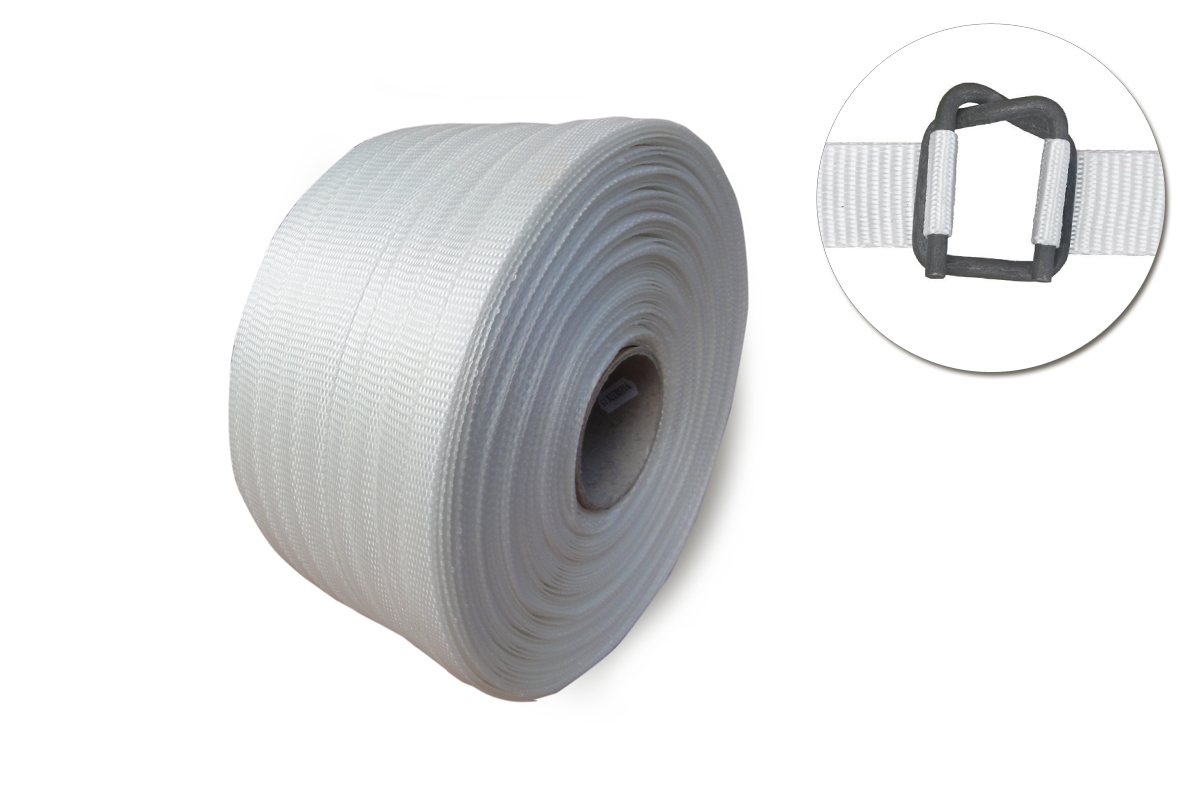 16mm 850m Taśma TKANA GW50 poliestrowa spinająca pleciona 450kg MOCNA