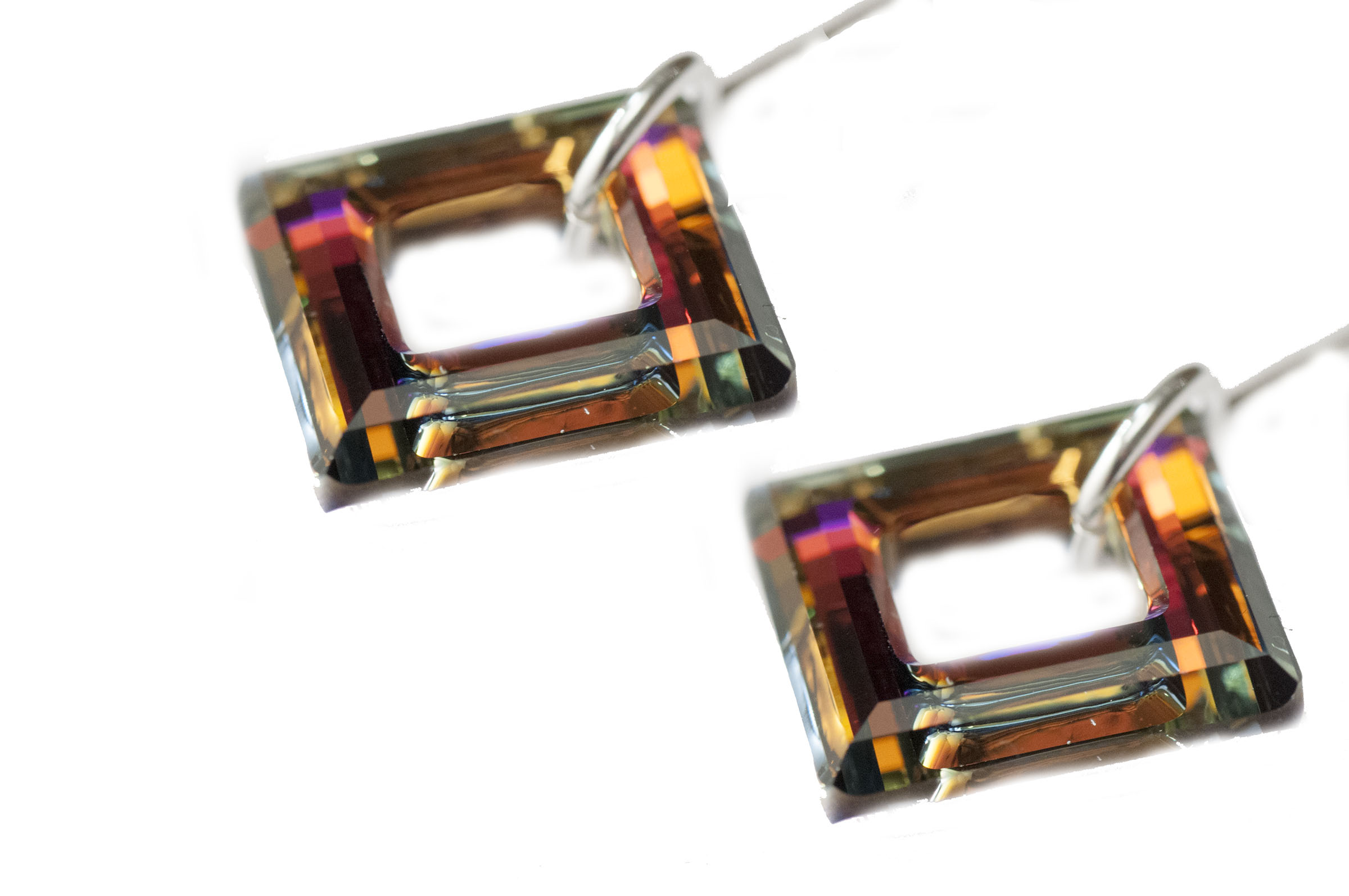 

Swarovski Square Ring 14mm Kolczyki kwadrat Srebro
