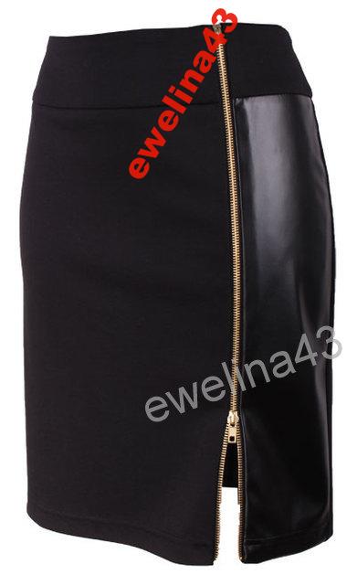 

EWELINA43_SPODNICA Z Dodatkiem Eko-skory Zamek 46