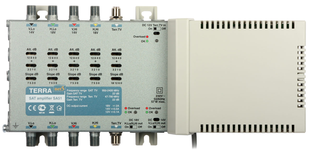 WZMACNIACZ SA-51 TERRA DO MULTISWITCHY 5-WEJ. Kod producenta SA-51