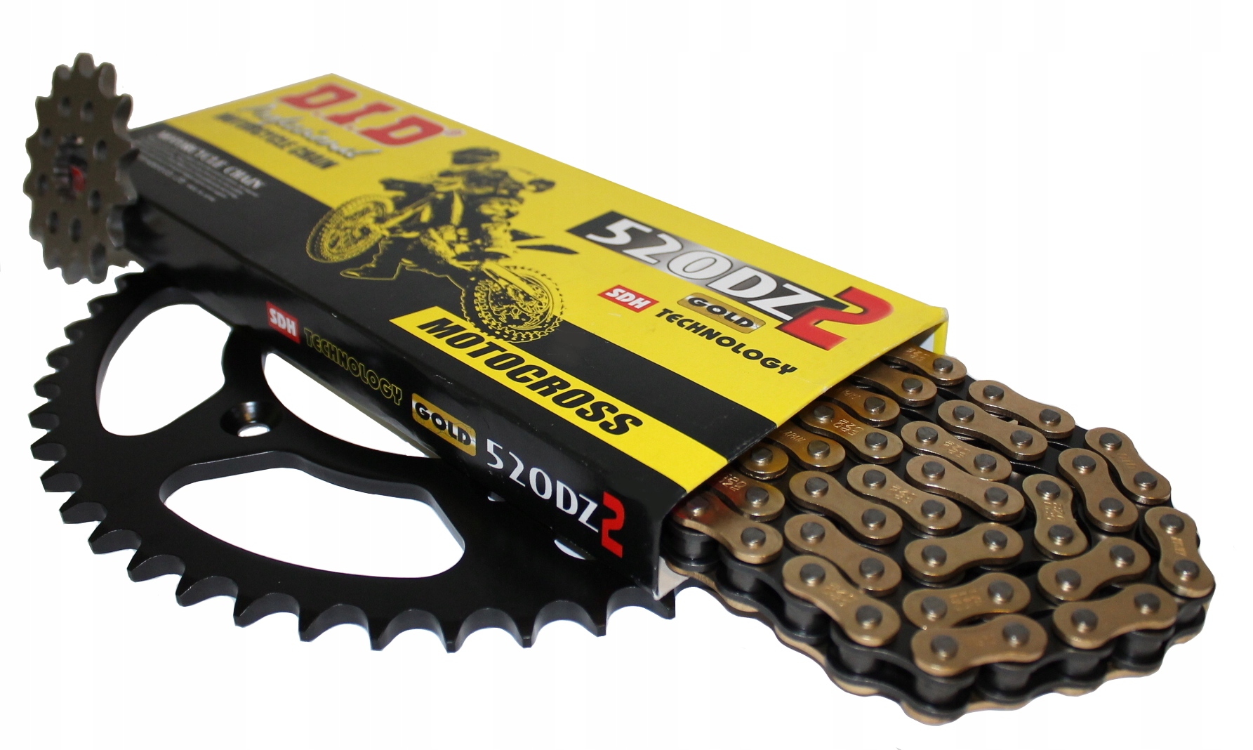 Sada pohonu Suzuki Dr 350 Se 1996r Ozubení Řetěz DiD Zlatý