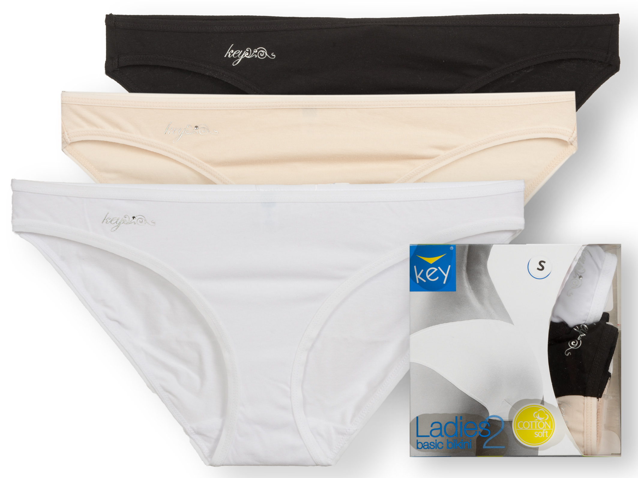 

Key Lpr 010 Figi Bikini 3 szt białe/czarne/beż XL