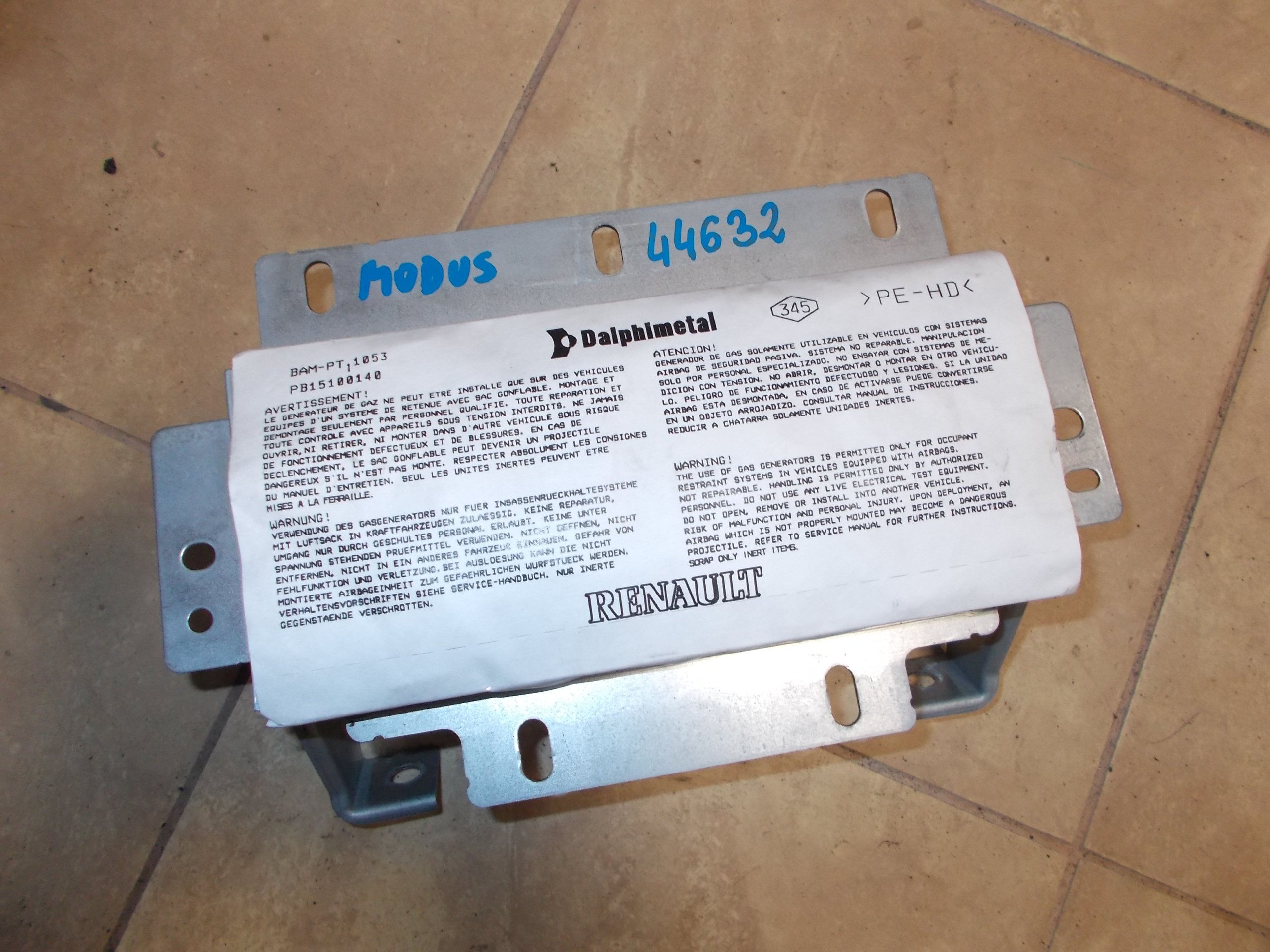 ПОДУШКА БЕЗОПАСНОСТИ ПАССАЖИРА RENAULT MODUS 2 ВИЛКИ #