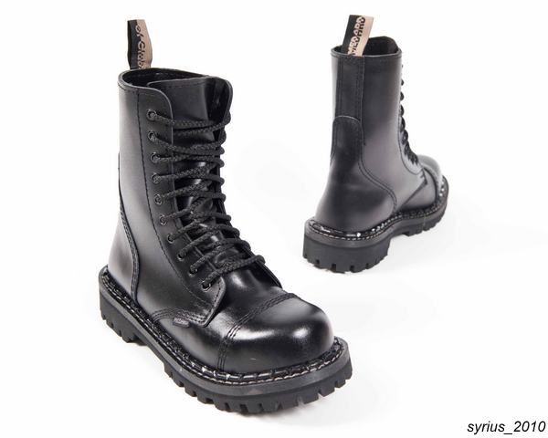 KULTOWE WYSOKIE GLANY STEELNOSE 067 CZARNY 38 Zapięcie sznurowane