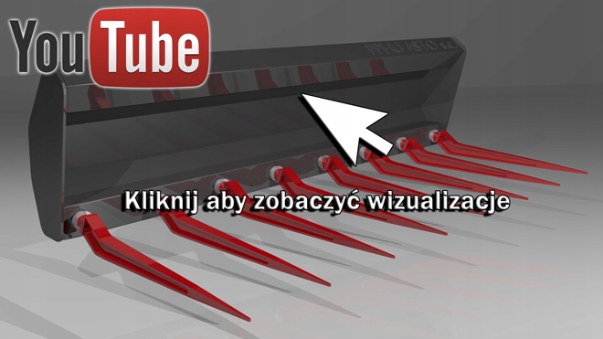 Ząb KUTY ładowacza wygięty M22 x1,5 680mm KROKODYL Waga produktu z opakowaniem jednostkowym 3 kg
