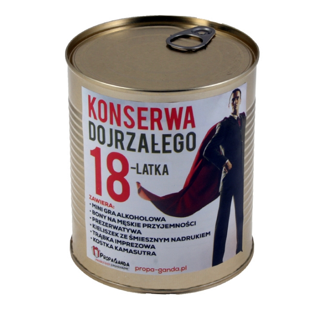 

Konserwa śmieszny Dojrzałego 18-LATKA