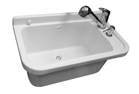 

Zlew gospodarczy 50x34x21cm.biały+bater+dozow. 095
