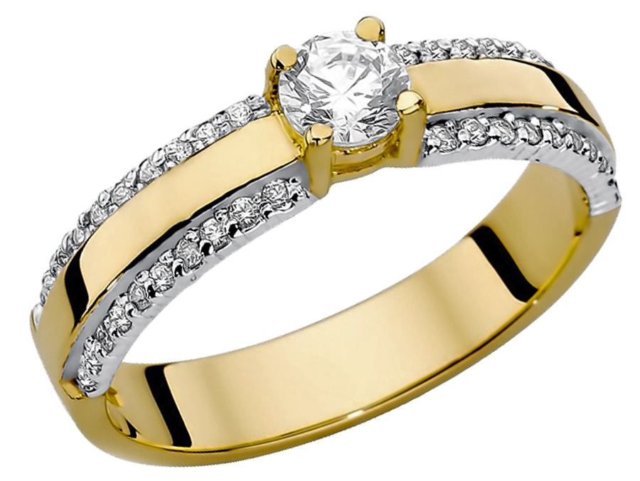 

Zaręczynowy Pierścionek Złoty Z Brylantami 0,45ct