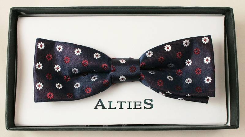 Elegancka mucha z poszetką Alties Wzór dominujący kwiaty