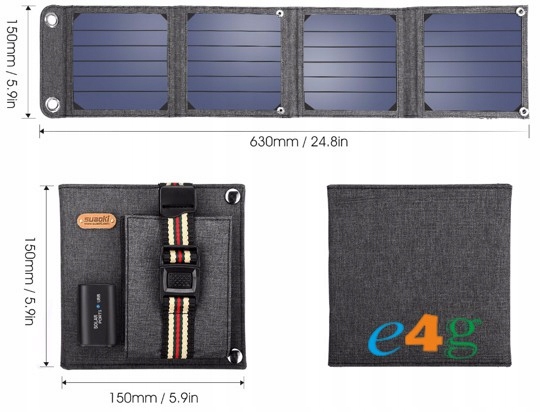 USB зарядний пристрій, складна сонячна панель, сумка 14 Вт EAN 8284864615361