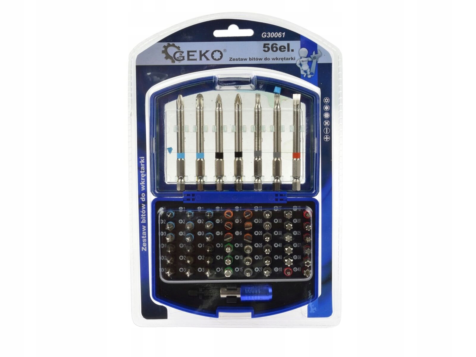 G30061 ZESTAW BITÓW DO WKRETARKI 56EL GEKO TORX Marka Geko