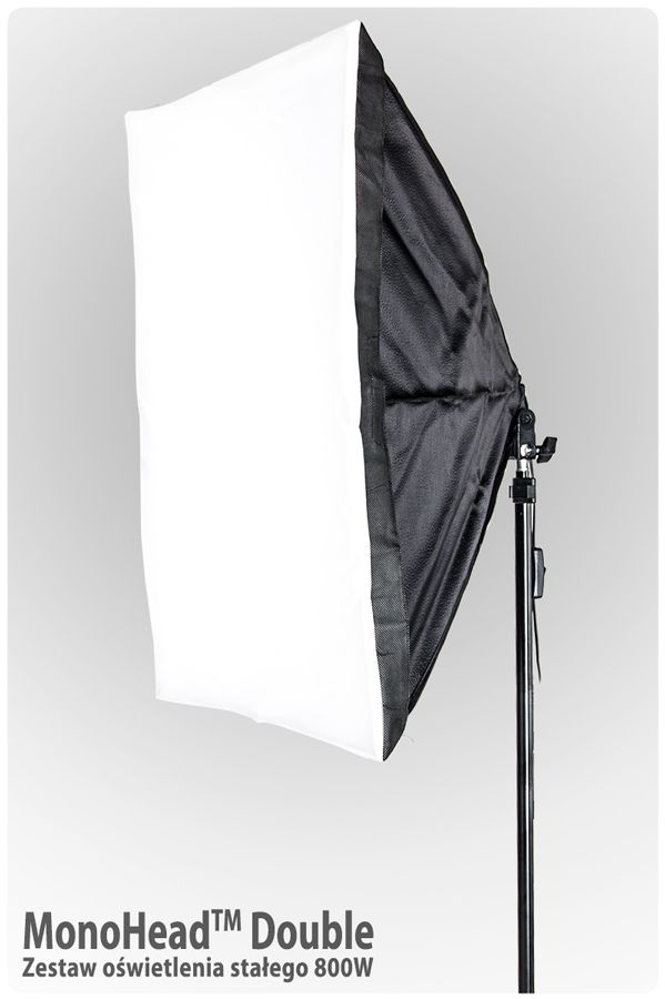 2 LAMPY FOTOGRAFICZNE SOFTBOX 50X70cm 400W STATYWY Typ oświetlenia Ciągłe