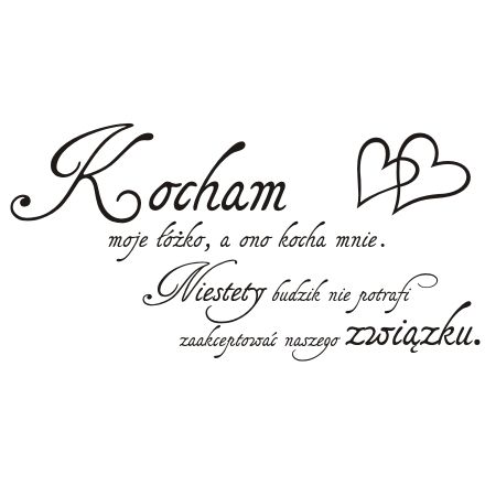 

Napis na ścianę sypialnia Kocham moje łóżko... 255