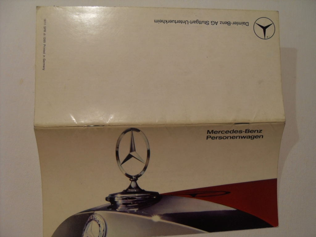 PROSPEKT 1967 KATALOG FOLDER MERCEDES personenwage Tematyka Samochody osobowe