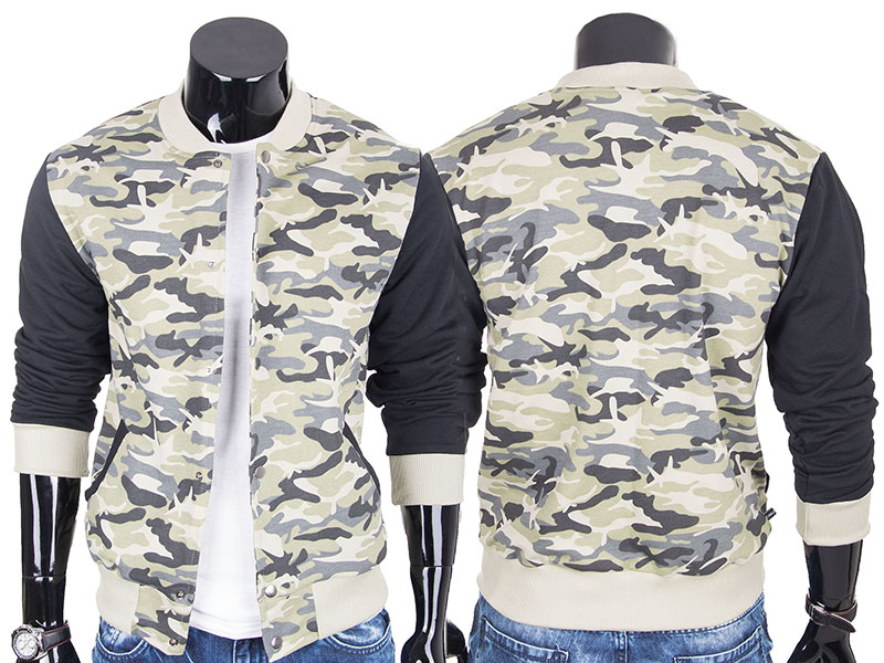 

Bejsbolówka kurtka bluza męska ze stójką moro XXL