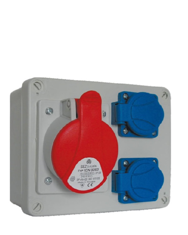 

Rozdzielnia budowlana mini 32/5p 2x 230v Ip 028