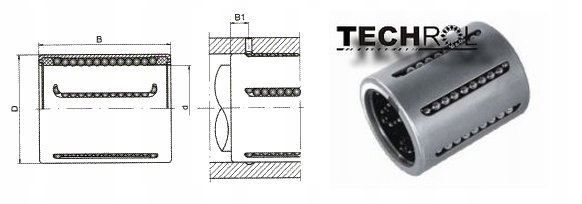 KH 2030 PP ŁOŻYSKO LINIOWE TULEJA wałek 20 mm Średnica wewnętrzna 20 mm