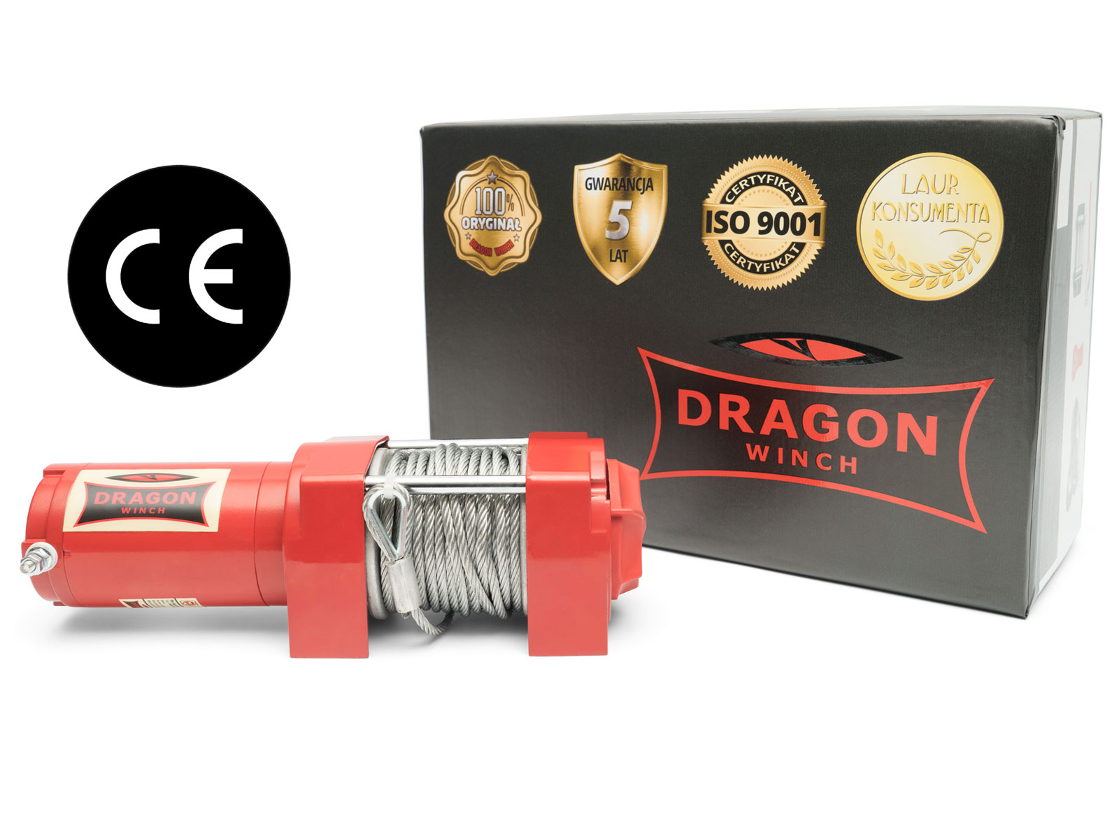 1,6T WYCIĄGARKA DRAGON 12V ELEKTRYCZNA WCIĄGARKA linowa pługa quada +pilot Marka Dragon Winch