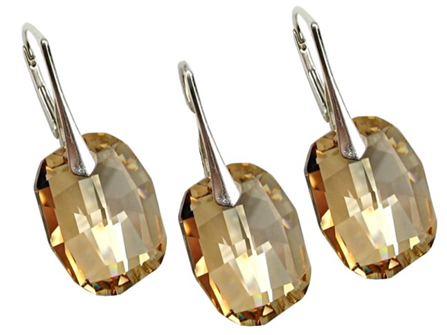 

Swarovski Komplet Golden Shadow Kolczyki Wisiorek