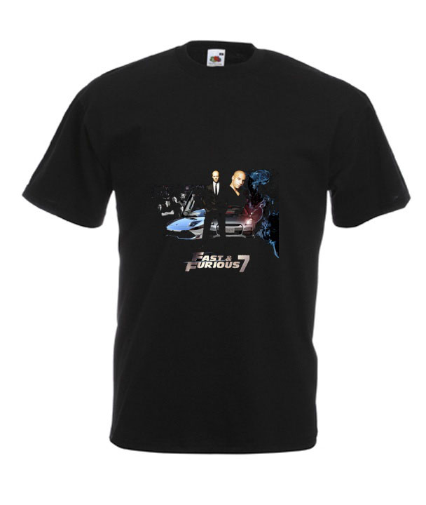 KOSZULKA MĘSKA SZYBCY I WŚCIEKLI WZORY Dekolt okrągły