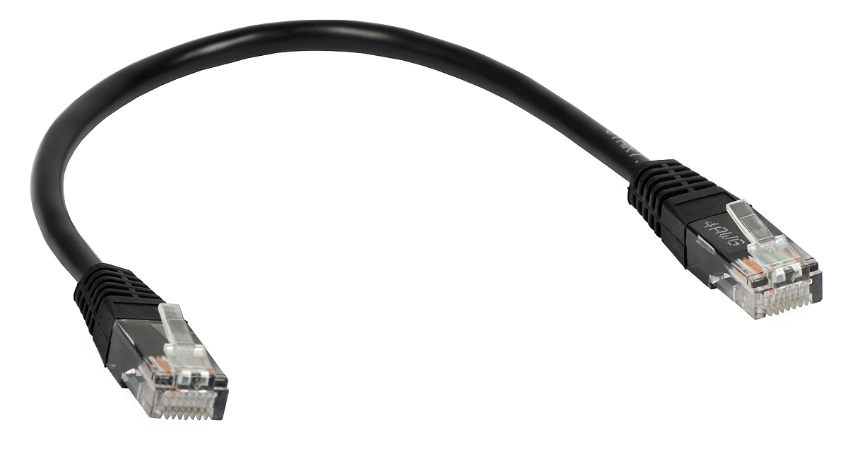 

Patchcord RJ45/0.25-BLACK Utp 0.25m kat.5e Abcv
