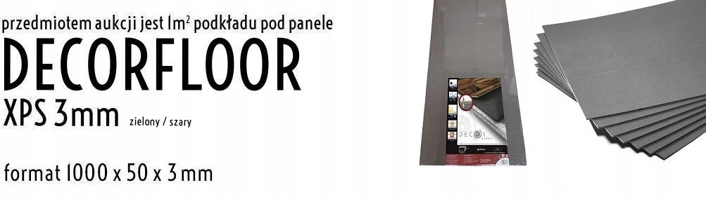 Podkład XPS 3mm DECORFLOOR 3 mm pod panele vtm Grubość 3 mm