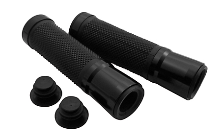 Manetki motocyklowe czarne para 22 mm z metalem