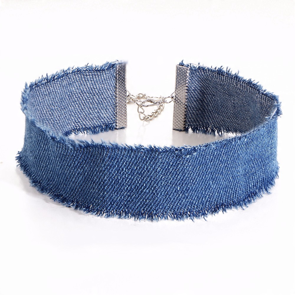 

Choker Jeansowy Miękki Naszyjnik Modny Stylowy Hit