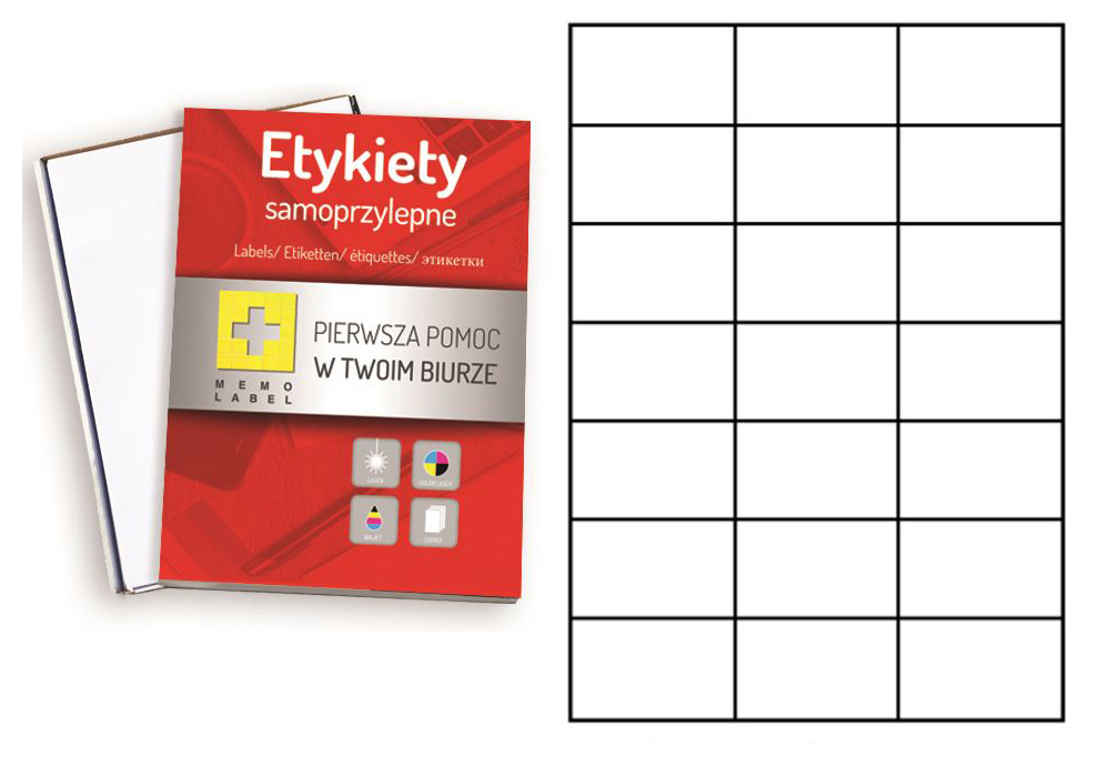 

Etykiety samoprzylepne A4 100 ark.70x42,3 mm 21szt