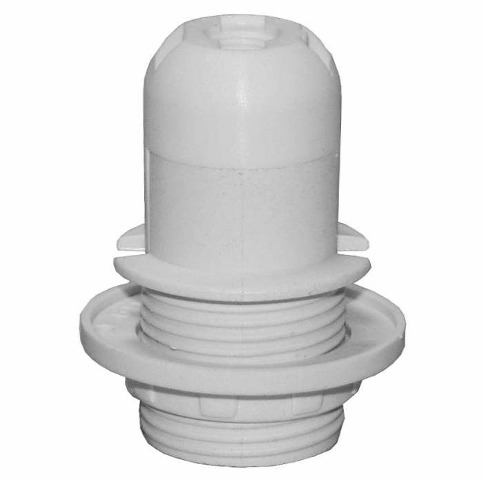 Патрон E14 с наружной резьбой и фланцем постоянном БЕЛАЯ