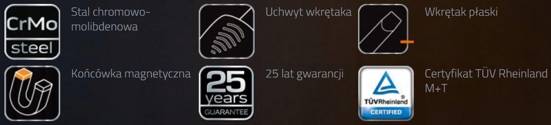 Wkrętak płaski STAL S2 6,5 x 300 mm NEO 04-015 Marka Neo Tools