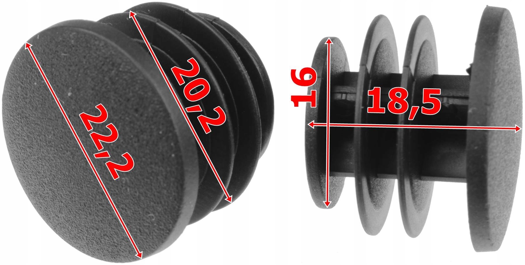 KORKI KIEROWNICY/ROGÓW ZAŚLEPKI fi22,2 dł18,5 PARA Marka Inna marka