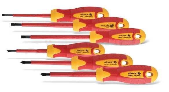 

Hogert HT1S996 Wkrętaki izolowane 1000V 6szt Pz Ph