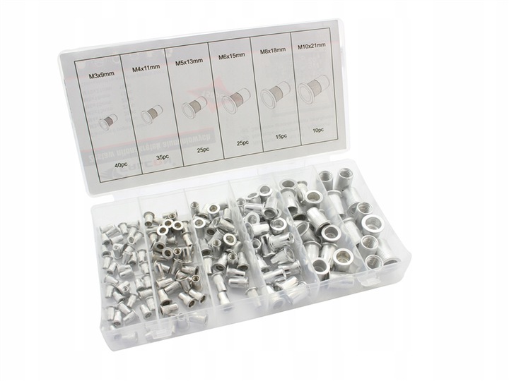 

Nitonakrętki Aluminiowe M3 M5 M6 M8 M10 150 Szt