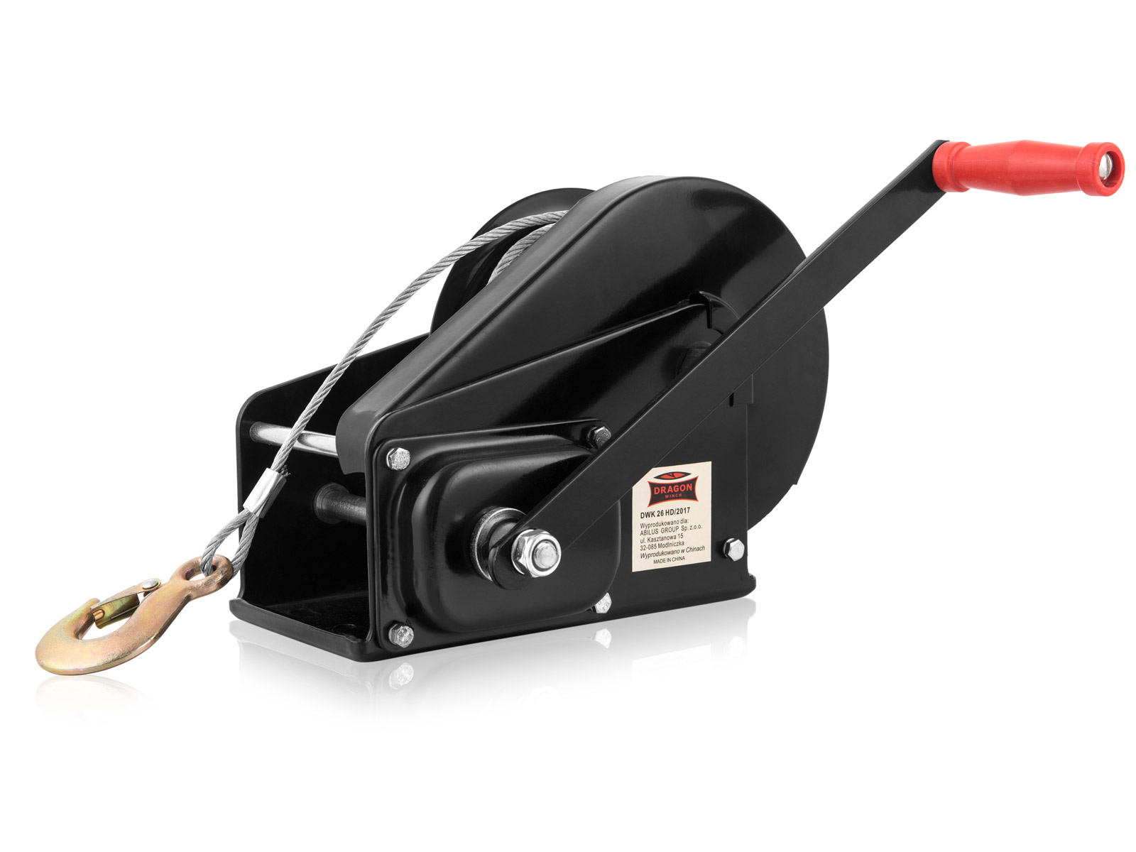 WCIĄGARKA KORBOWA WYCIĄGARKA RĘCZNA 2600lbs DRAGON Model DWKO26HD