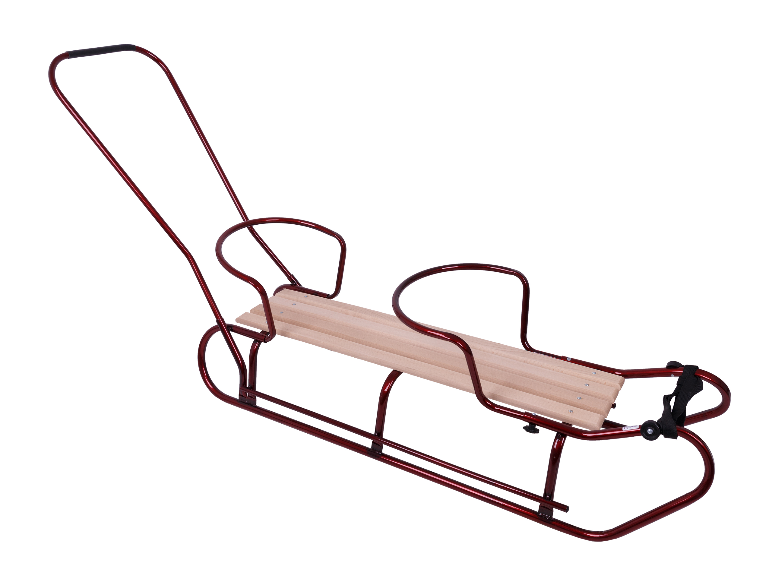 Sanki dwuosobowe podwójne dla dzieci z popychaczem pchaczem oparcia kulig