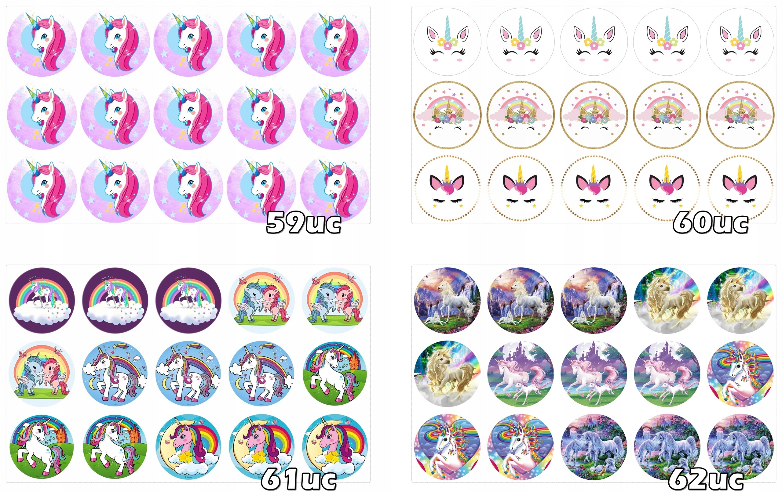 UNICORN Jednorożec opłatek na tort DUŻY WYBÓR Rodzaj ozdoby waflowe