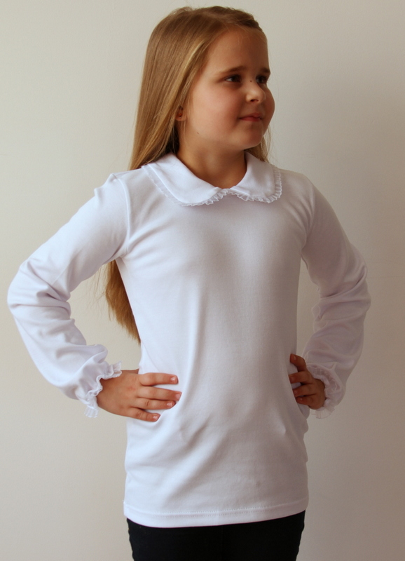 BLUZKA BIAŁA Z KOŁNIERZYKIEM ROZ. 110 - KLAUDYNKA Marka bez marki