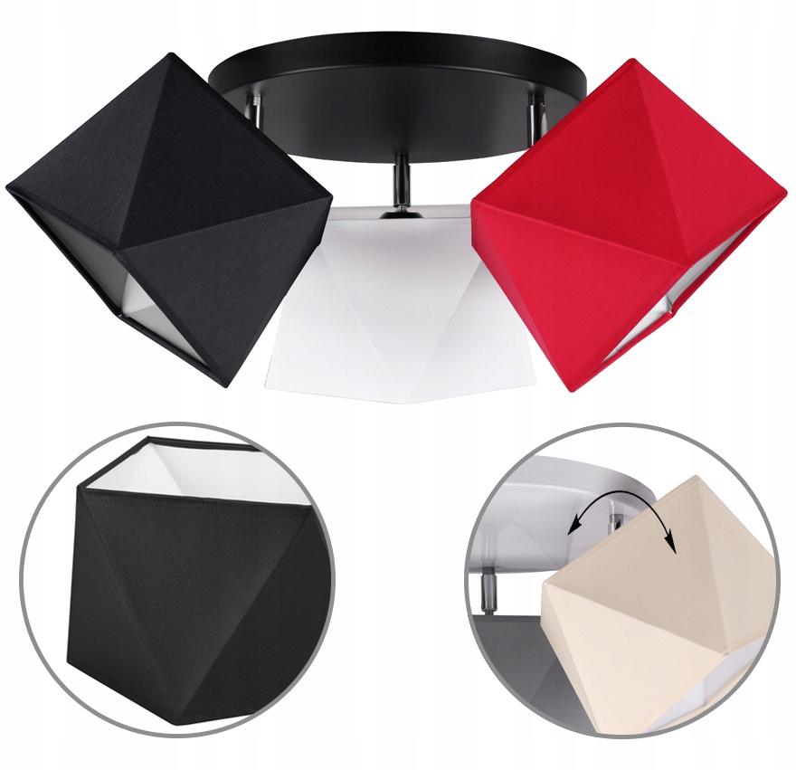 LAMPA WISZĄCA SUFITOWA PLAFON ŻYRANDOL DIAMENT LED Materiał dominujący metal