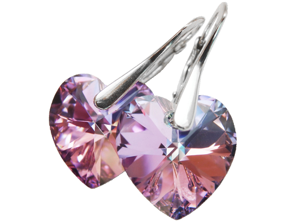 

Kolczyki Swarovski Serce Heart 14mm Vitrail Light