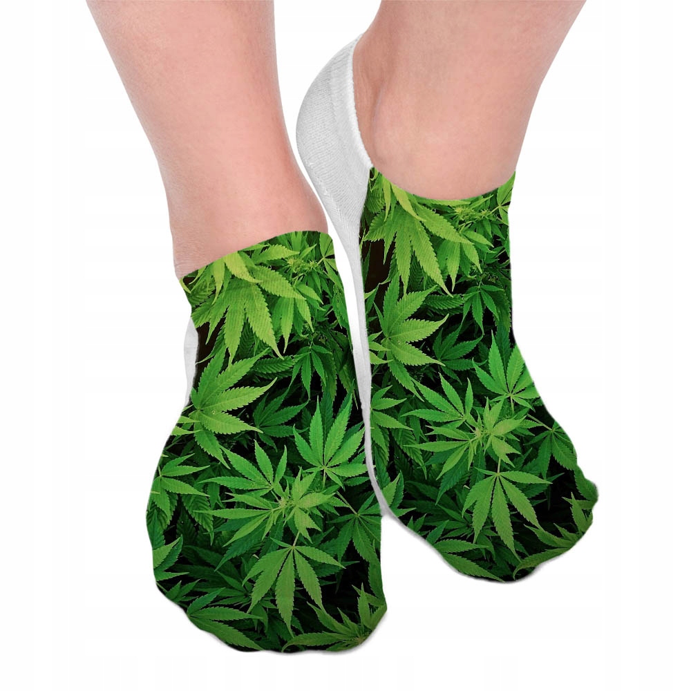 SKARPETKI STOPKI FULLPRINT 3D WEED GREEN TRWAŁE Marka Inna marka