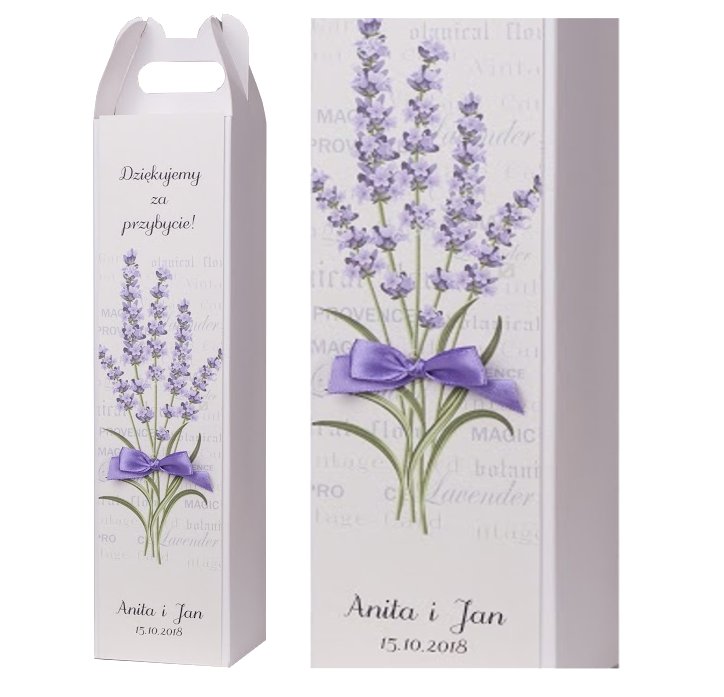 

personal. pudełko na wódkę, lavender, lawendowe