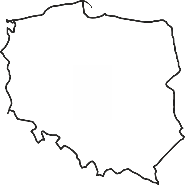 mapa polski kontury Naklejka na ścianę mapa Polski kontur 120x120cm 6929616143 