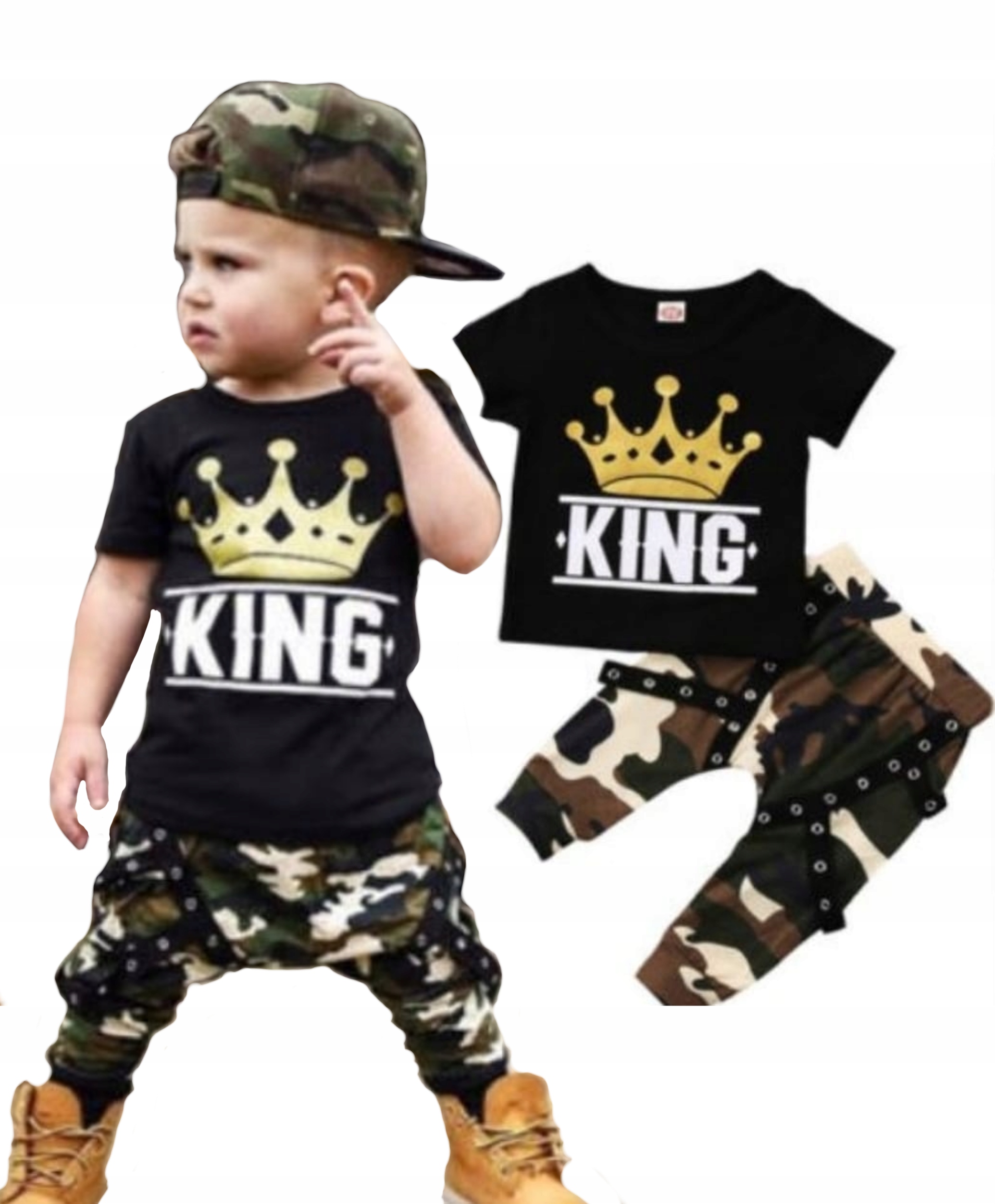 

Zestaw t-shirt spodnie baggy szelki komplet King