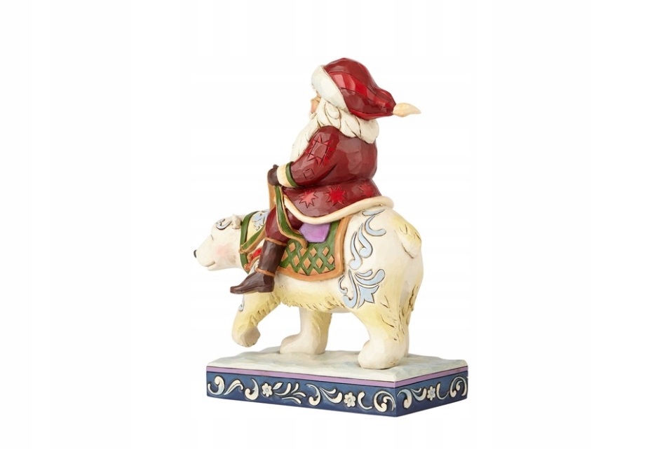 Mikołaj i biały miś z bieguna artysty Jim Shore Materiał dominujący inny