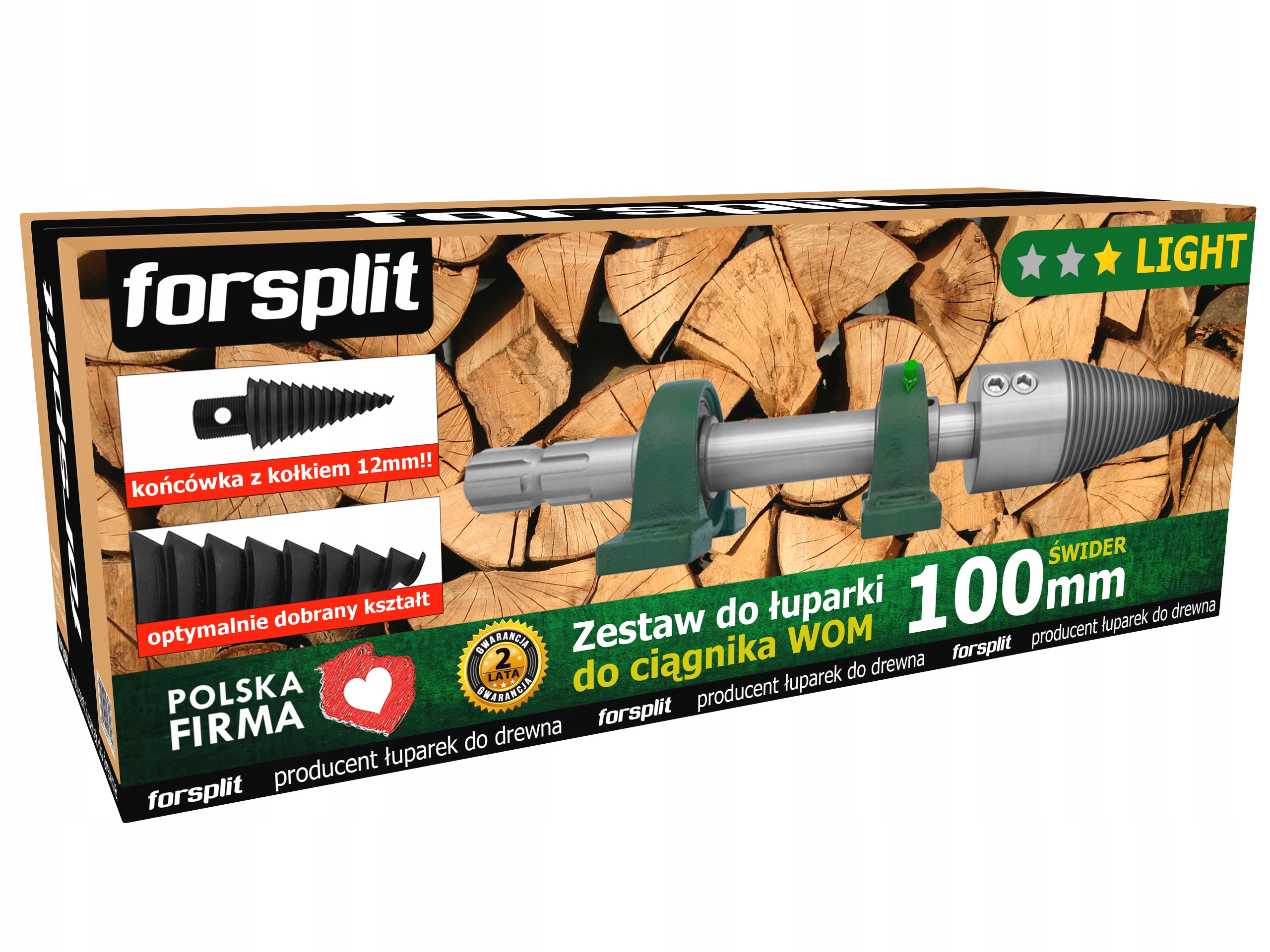 Vrtáková štípačka pro traktor (wom) Vrták pro dřevo 100 mm Set ZW2U