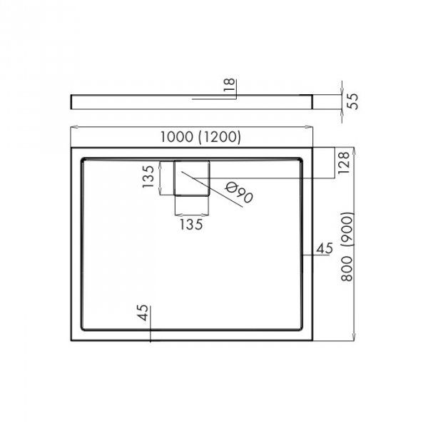 Mestrii Atira Brodzik Prostokątny 100x80x5 cm Marka inna